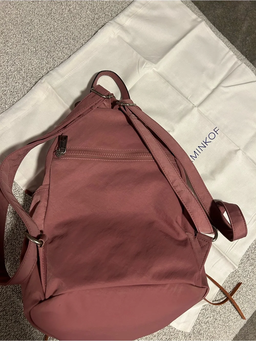 NWOT Rebecca Minkoff Julian Backpack in Pink Dusty Rose Purse Nylon - Picture 11 of 13